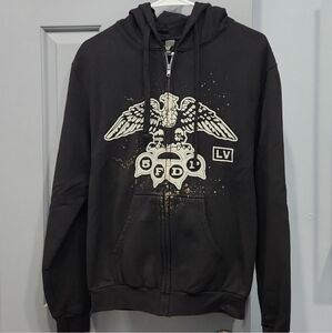 NWOT 2 sided 5FDP Five Finger Death Punch Eagle Seal Skull Knuckles Zip Hoodie